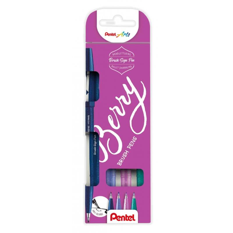 Retoladors 4 Brush Pens Berry | 4016284343975