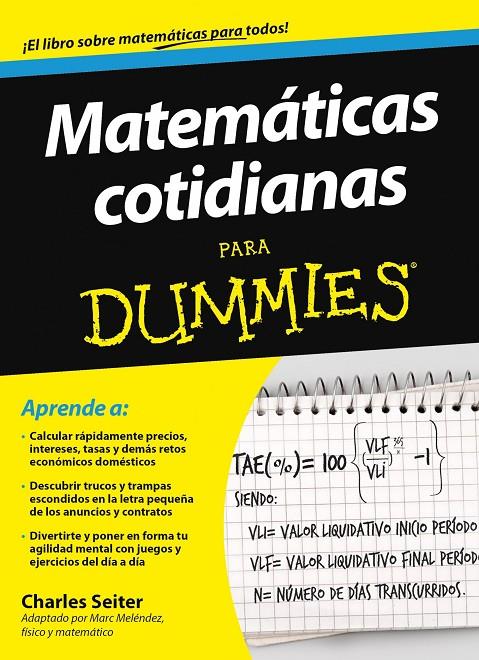 Matemáticas cotidianas para Dummies | 9788432900754 | Seiter, Charles