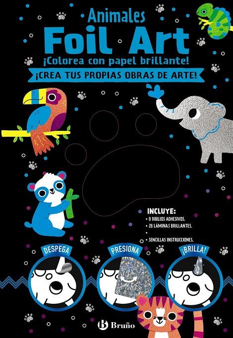 Foil Art colorea con papel brillante : Animales | 9788469628577 | Varios Autores