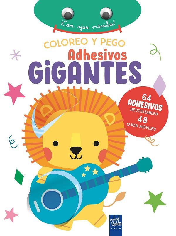 Coloreo y pego adhesivos gigantes. León | 9788408266389 | Yoyo