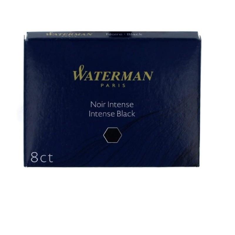 Cartutx tinta Waterman llarg negre intens 8u | 3034325200194