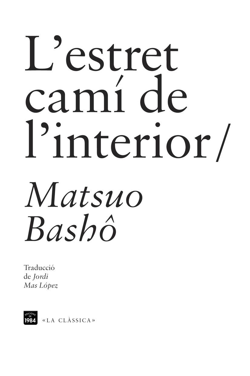 L'estret camí de l'interior | 9788492440955 | Matsuo Basho