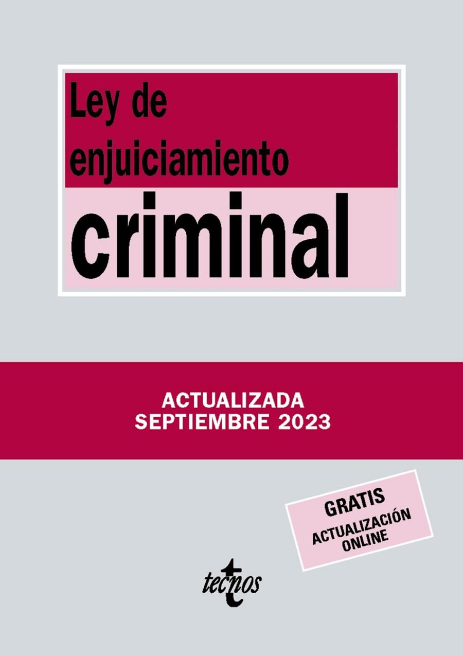 Ley de Enjuiciamiento Criminal | 9788430988556 | Editorial Tecnos