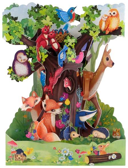 Postal Swing Cards 3D pop-up Animals del bosc | 5018997131862