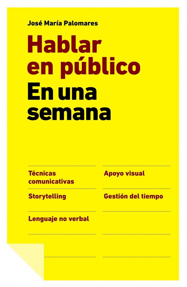 Hablar en público. En una semana | 9788498751512 | José María Palomares