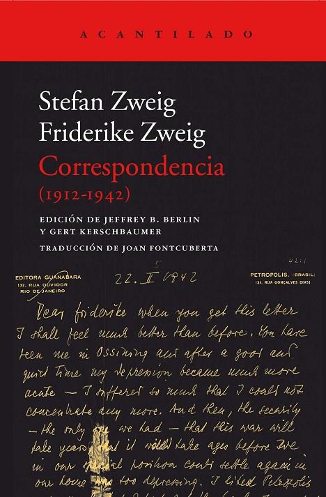 Correspondencia (1912-1942) | 9788416748181 | Zweig, Stefan/Zweig, Friedericke