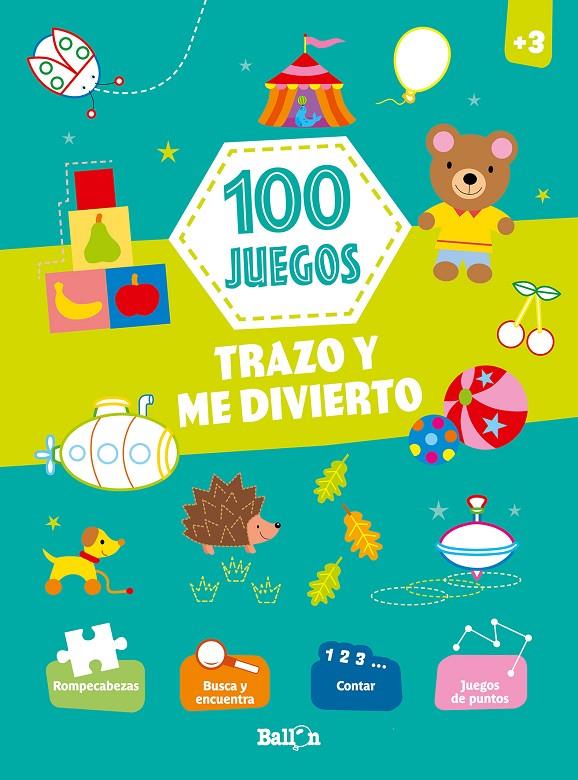 100 juegos  - Trazo y me divierto +3 | 9789403213002 | BALLON