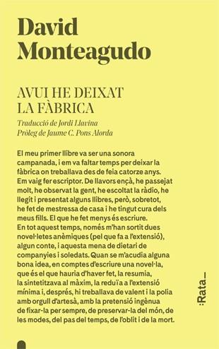 Avui he deixat la fàbrica | 9788416738274 | David Monteagudo