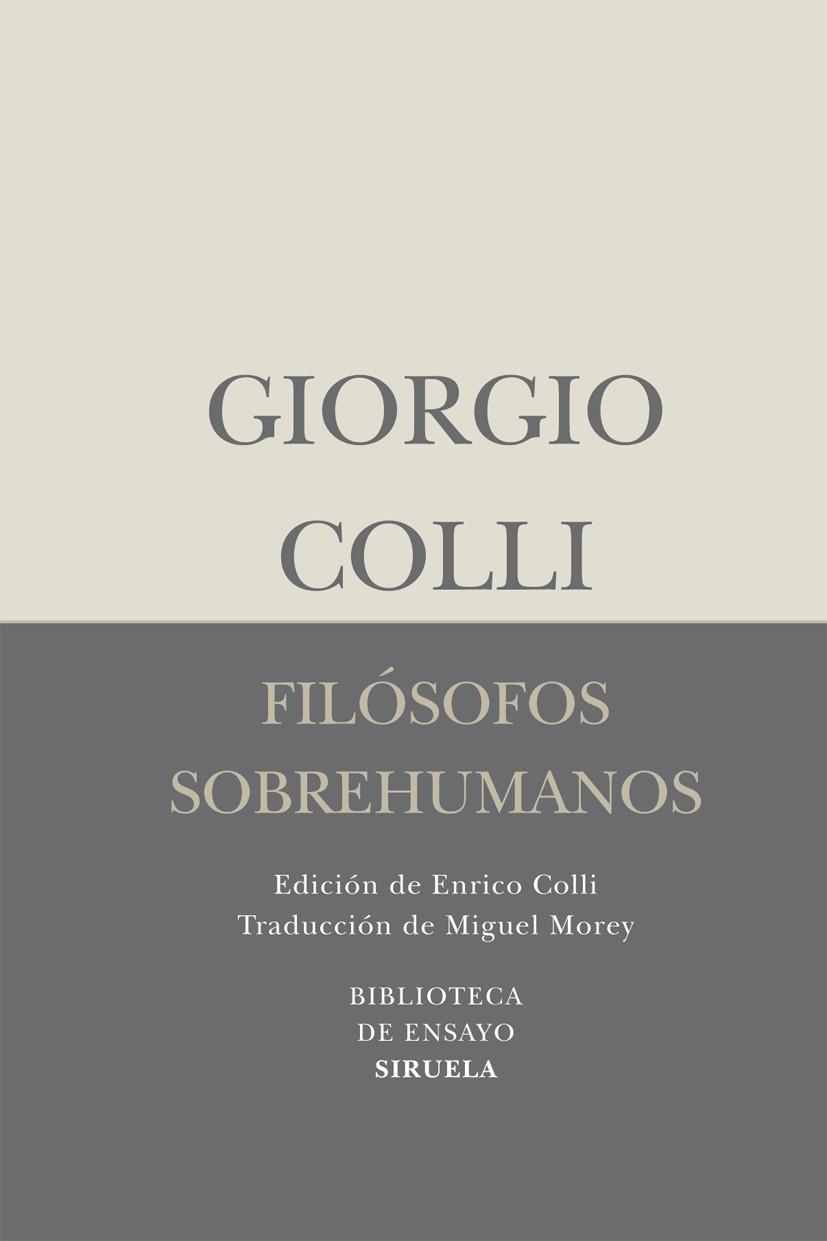 Filósofos sobrehumanos | 9788498414462 | Giorgio Colli