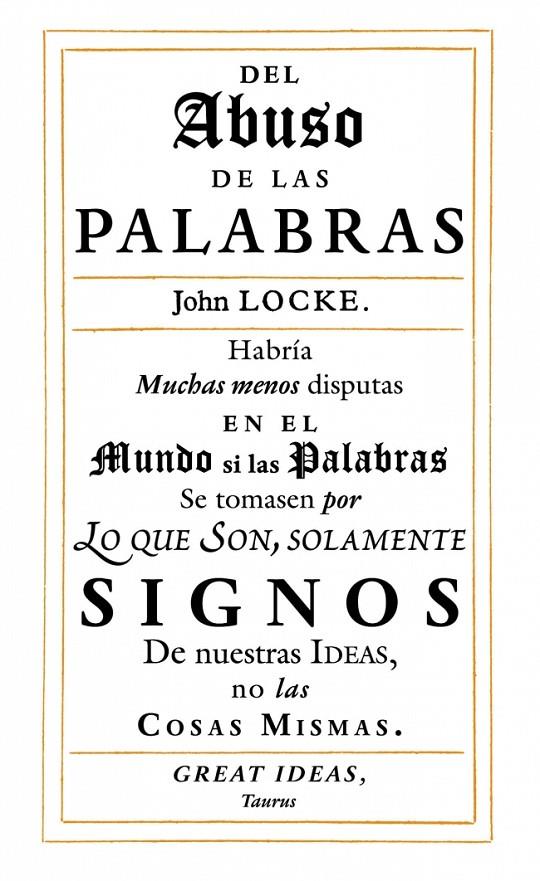 Del abuso de las palabras (Serie Great Ideas) | 9788430616558 | Locke, John